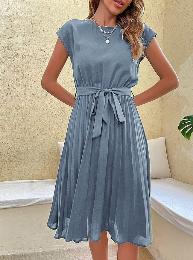 Justine™ Robe Ibiza Formelle Festive Bleue Midi