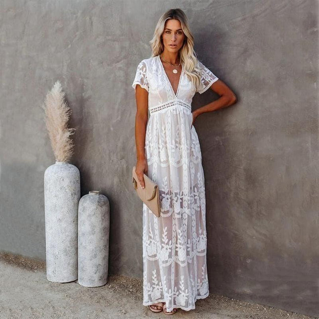 Marguerite™ - Robe Maxi En Dentelle Ibiza