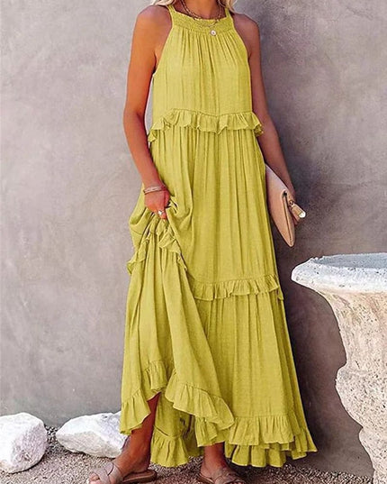 Judith™ Robe Maxi Jaune Ample D'Été Et Festive